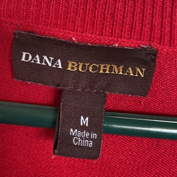 VGUC DANA BACHMAN Sz-M Vintage Red Christmas Top /w Draped & Sequined Neckline🎄 - Picture 7 of 16